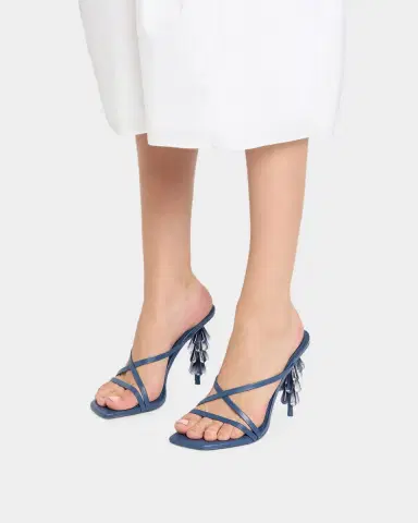 Cult Gaia 90mm Sage Beaded Leather Mule Sandals | Thumbnail 2