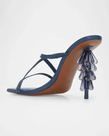 Cult Gaia 90mm Sage Beaded Leather Mule Sandals | Thumbnail 4