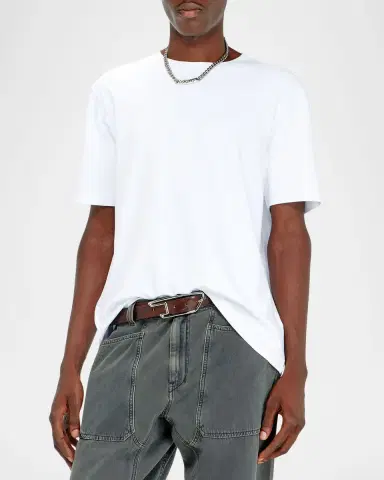 Diesel Men's Cotton-Stretch Tonal Logo T-Shirt | Thumbnail 4