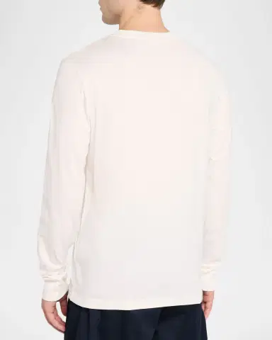 Moncler Men's Logo Patch Long-Sleeve Cotton T-Shirt | Thumbnail 3