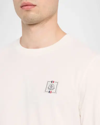 Moncler Men's Logo Patch Long-Sleeve Cotton T-Shirt | Thumbnail 5