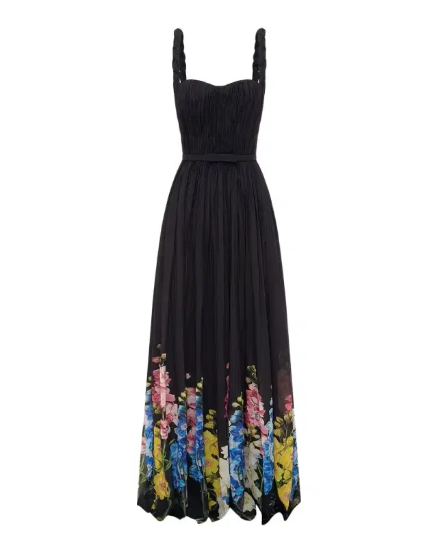 LEO LIN Angelina Ruched Floral-Print Maxi Dress