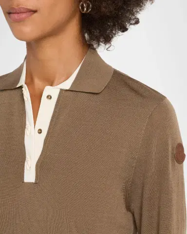Moncler Long-Sleeve Polo Shirt | Thumbnail 7