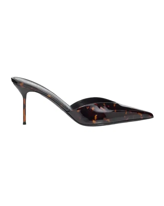 Paris Texas 70mm Lidia Tortoiseshell Patent Leather Mule Pumps