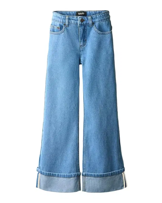 Molo Girl's Aleen Wide-Leg Jeans, Size 12M-16