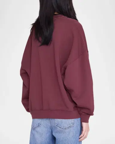 Anine Bing Miles Oversized Logo Embroidered Sweatshirt | Thumbnail 3