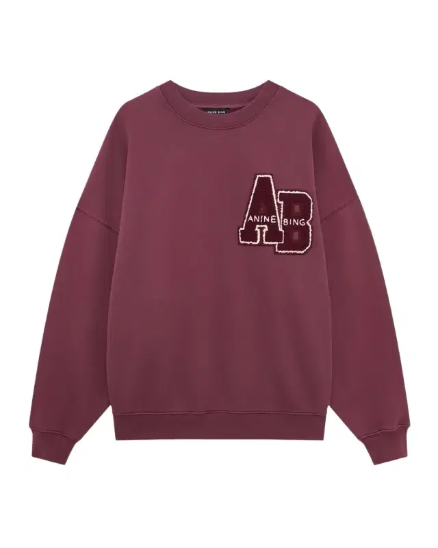 ANINE BING Miles Oversized Logo Embroidered Sweatshirt