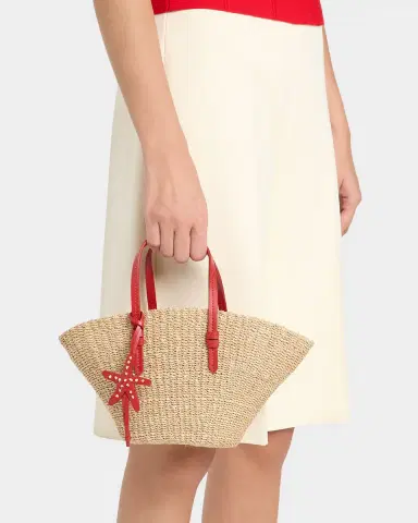 Poolside East-West Woven Straw Top-Handle Bag | Thumbnail 2