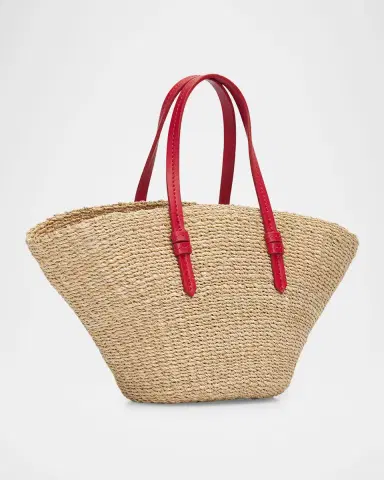 Poolside East-West Woven Straw Top-Handle Bag | Thumbnail 3