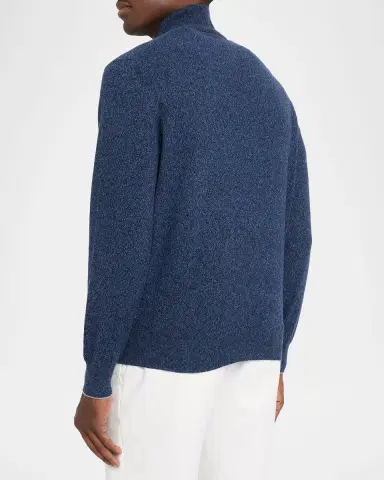 Brunello Cucinelli Men's Cashmere Mouline Quarter-Zip Sweater | Thumbnail 3 Brunello Cucinelli Men's Cashmere Mouline Quarter-Zip Sweater | Thumbnail 3