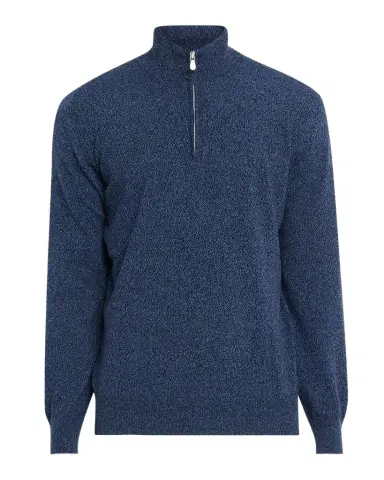 Brunello Cucinelli Men's Cashmere Mouline Quarter-Zip Sweater | Thumbnail 1 Brunello Cucinelli Men's Cashmere Mouline Quarter-Zip Sweater | Thumbnail 1
