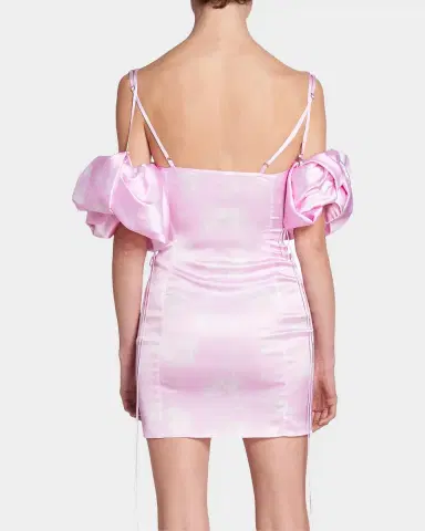 Jacquemus Chouchou Puff-Sleeve Satin Mini Dress | Thumbnail 3 Jacquemus Chouchou Puff-Sleeve Satin Mini Dress | Thumbnail 3