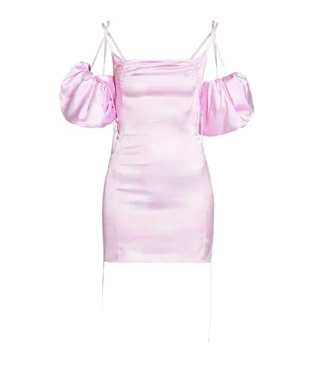Jacquemus Chouchou Puff-Sleeve Satin Mini Dress