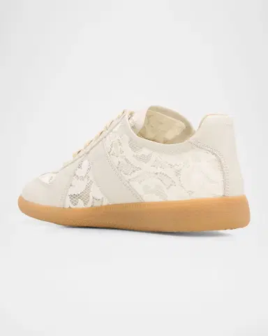 Maison Margiela Replica Lace and Leather Low-Top Sneakers | Thumbnail 2