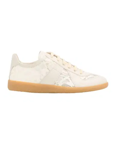 Maison Margiela Replica Lace and Leather Low-Top Sneakers | Thumbnail 1