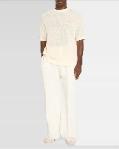 Amiri Men 's Cotton Crochet Short-Sleeve Crewneck Sweater | Thumbnail 6