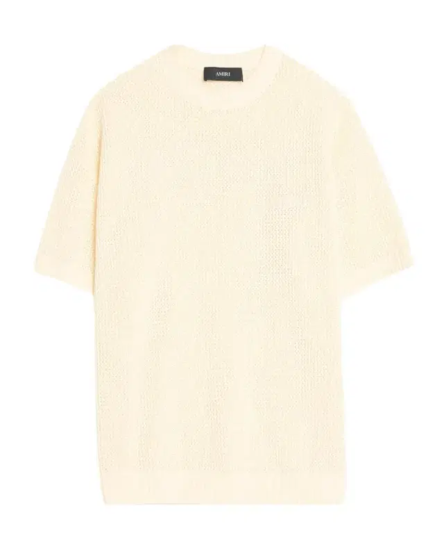 Amiri Men 's Cotton Crochet Short-Sleeve Crewneck Sweater