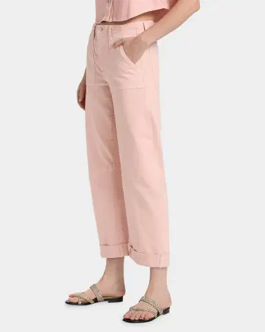 LE JEAN Utility Soft Barrel Crop Jeans | Thumbnail 6
