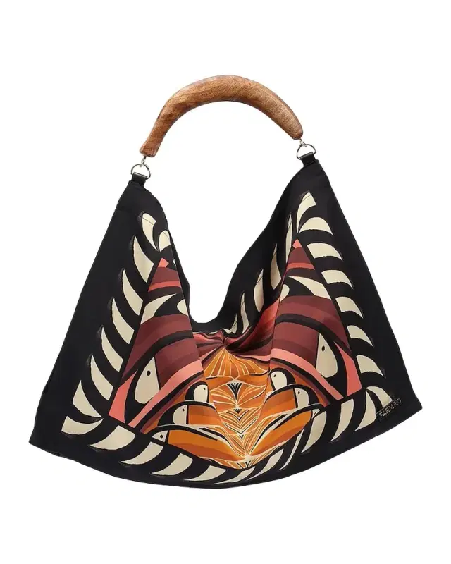 Farm Rio Tropical-Print Medium Scarf Bag