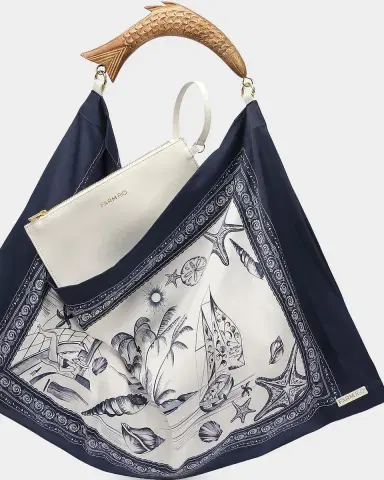 Farm Rio Coastal-Print Medium Scarf Bag | Thumbnail 4