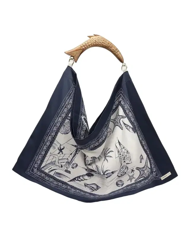 Farm Rio Coastal-Print Medium Scarf Bag