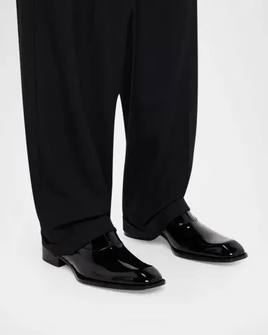 Saint Laurent Men's Milton Patent Leather Slip-On Oxfords | Thumbnail 2