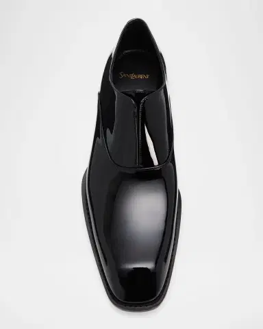 Saint Laurent Men's Milton Patent Leather Slip-On Oxfords | Thumbnail 6