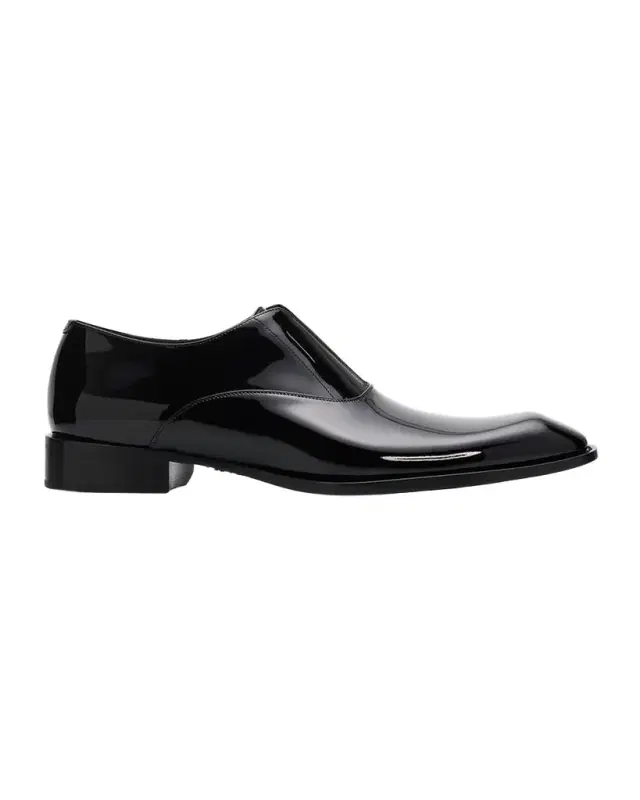 Saint Laurent Men's Milton Patent Leather Slip-On Oxfords