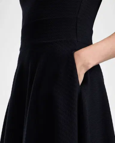 Emporio Armani Textured Knit A-Line Midi Dress | Thumbnail 4 Emporio Armani Textured Knit A-Line Midi Dress | Thumbnail 4