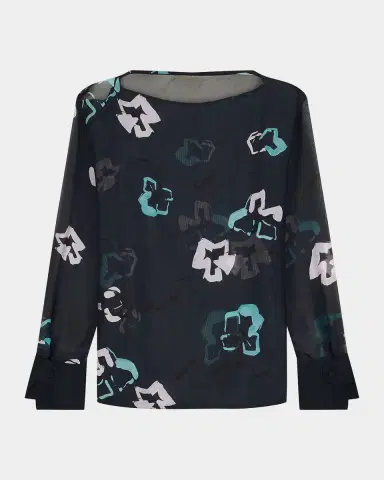 Emporio Armani Floral-Print Chiffon Blouse | Thumbnail 3 Emporio Armani Floral-Print Chiffon Blouse | Thumbnail 3