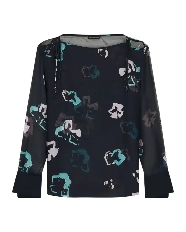 Emporio Armani Floral-Print Chiffon Blouse