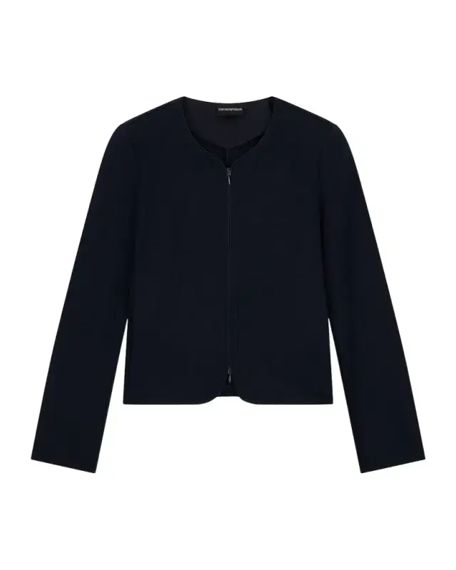 Emporio Armani Zip-Front Embossed Jersey Jacket