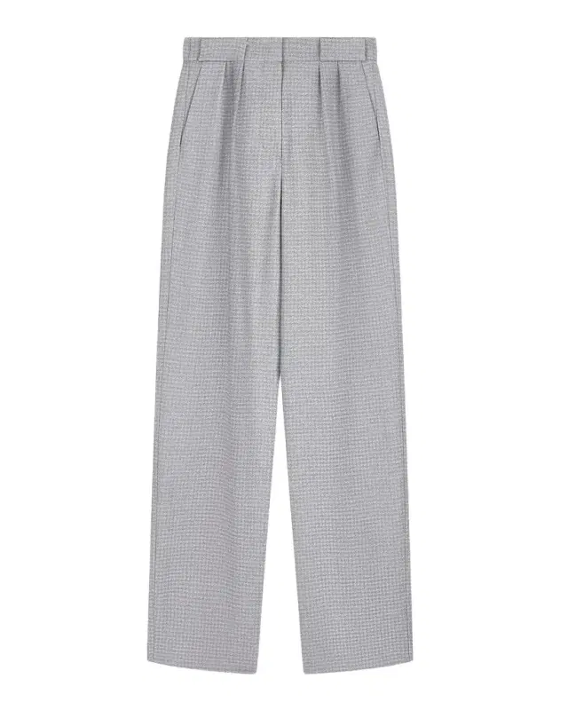 Emporio Armani Pleated Houndstooth Palazzo Trousers