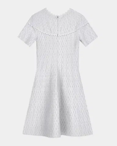 Emporio Armani Scalloped Ottoman-Knit Mini Dress | Thumbnail 6 Emporio Armani Scalloped Ottoman-Knit Mini Dress | Thumbnail 6