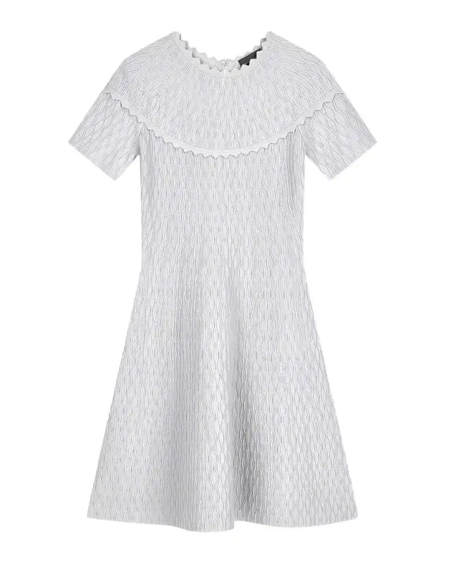 Emporio Armani Scalloped Ottoman-Knit Mini Dress