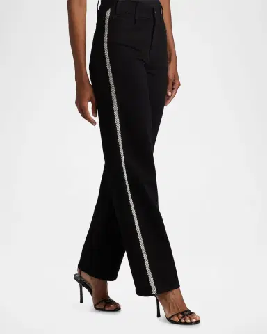 Generation Love Erika Crystal-Embellished High-Rise Wide-Leg Jeans | Thumbnail 7