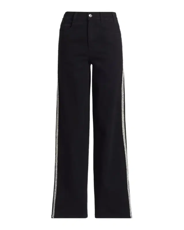 Generation Love Erika Crystal-Embellished High-Rise Wide-Leg Jeans