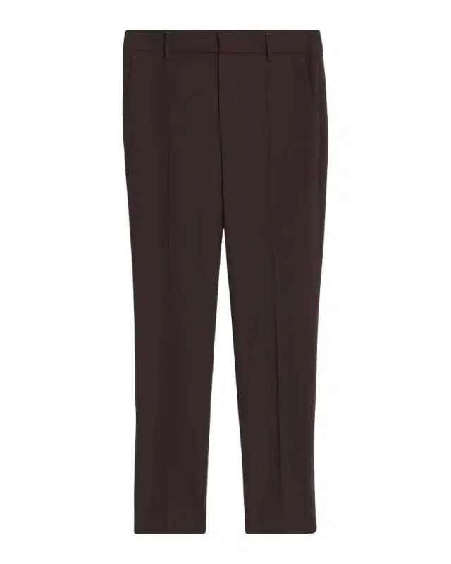 Wool Slim-Leg Split Hem Pants