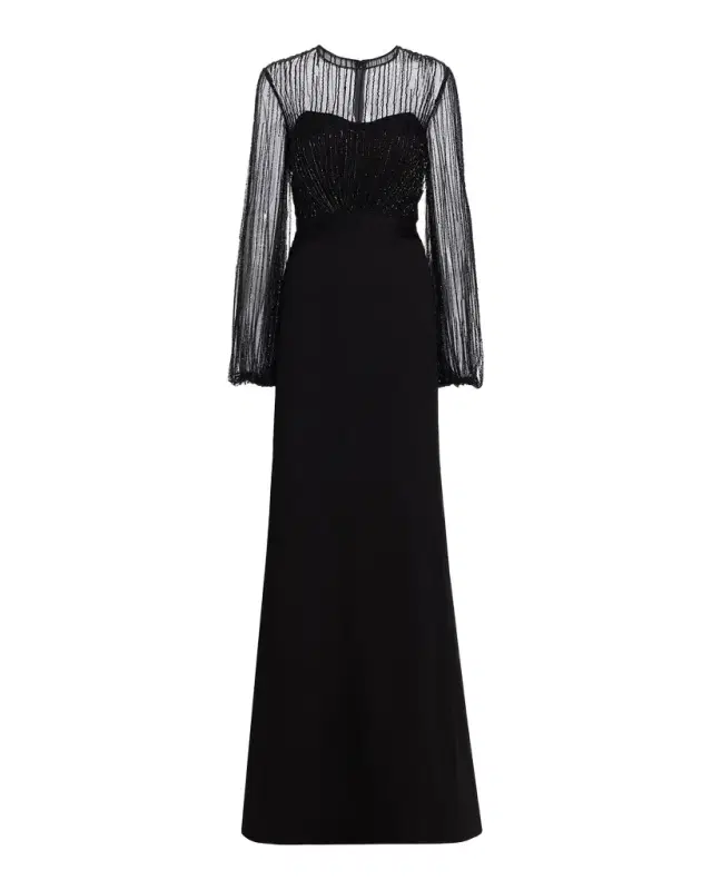 Rene Ruiz Collection Beaded Illusion Trumpet Gown