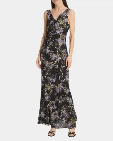 Norma Kamali Floral Cowlneck Maxi Dress | Thumbnail 2 Norma Kamali Floral Cowlneck Maxi Dress | Thumbnail 2