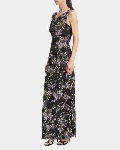 Norma Kamali Floral Cowlneck Maxi Dress | Thumbnail 6 Norma Kamali Floral Cowlneck Maxi Dress | Thumbnail 6