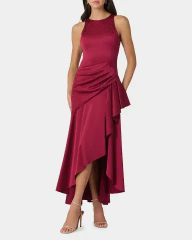 Shoshanna Verena Embellished Draped Midi Dress | Thumbnail 2 Shoshanna Verena Embellished Draped Midi Dress | Thumbnail 2