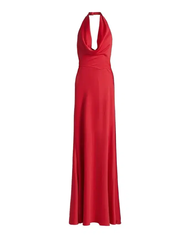 David Meister Marcheline Crêpe Halterneck Gown
