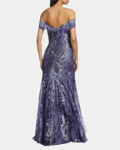 Rene Ruiz Collection Metallic Off-The-Shoulder Mermaid Gown | Thumbnail 3