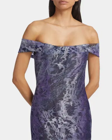 Rene Ruiz Collection Metallic Off-The-Shoulder Mermaid Gown | Thumbnail 5