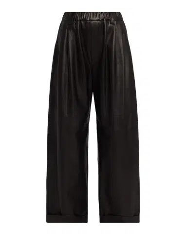 Brunello Cucinelli Glove Leather Wide-Leg Pants | Thumbnail 1
