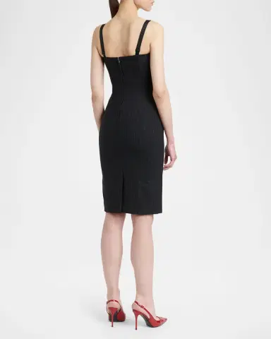 Dolce & Gabbana Sleeveless Pinstripe Wool-Silk Bustier Dress | Thumbnail 3 Dolce & Gabbana Sleeveless Pinstripe Wool-Silk Bustier Dress | Thumbnail 3