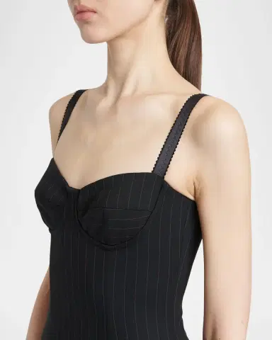 Dolce & Gabbana Sleeveless Pinstripe Wool-Silk Bustier Dress | Thumbnail 5 Dolce & Gabbana Sleeveless Pinstripe Wool-Silk Bustier Dress | Thumbnail 5