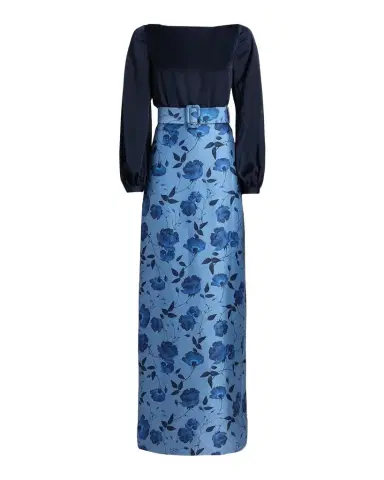 SACHIN BABI Astor Satin Belted Floral Gown | Thumbnail 1