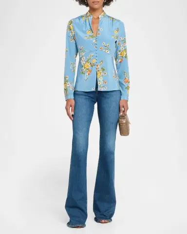 Veronica Beard Fable Floral Silk Blouse | Thumbnail 2